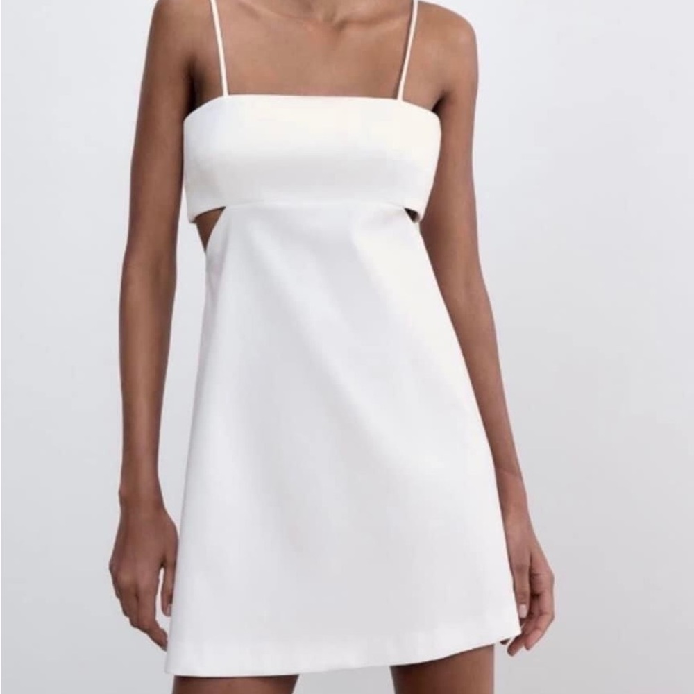NWT Zara White Cut-out Mini Dress